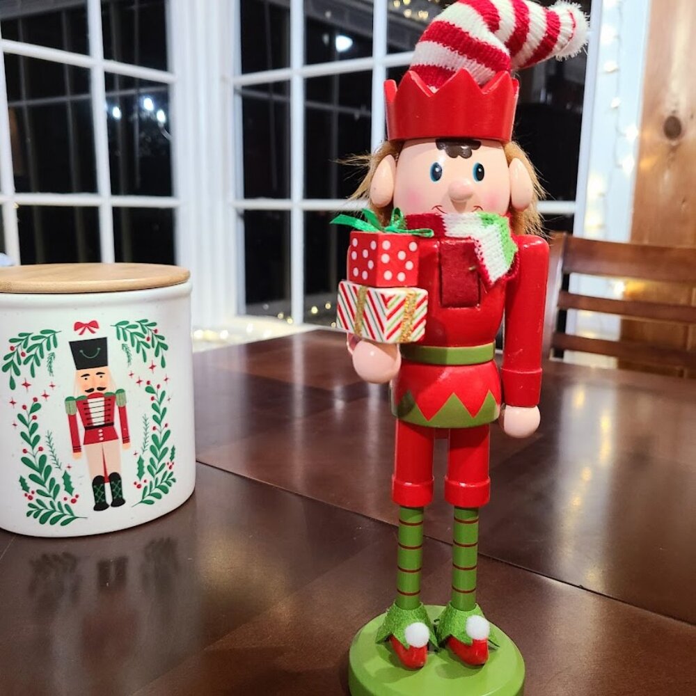 Christmas Nutcracker Soldier Elf Decor Wooden Statue Table Holiday Decoration